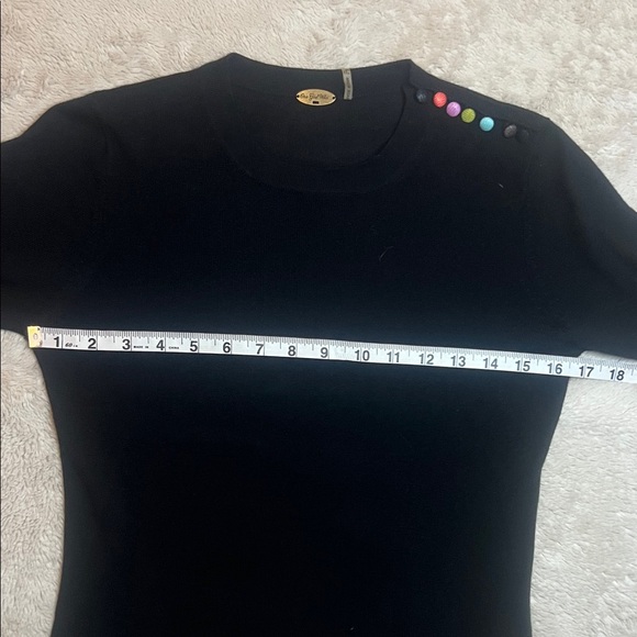 Tencel Wool Blend Sweater with Colorful Button Accents sz M - Picture 6 of 9